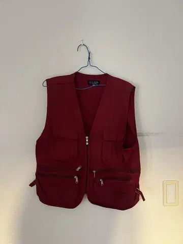 LAJA HYUNG JE 빨간색 낚시용 조끼