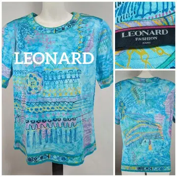 LEONARD 레오나르 멀티컬러 패턴 반팔 셔츠