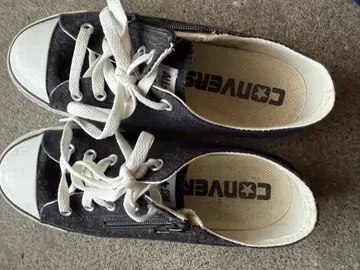 CONVERSE 지퍼가 달린 통굽 스니커즈 블랙 22cm