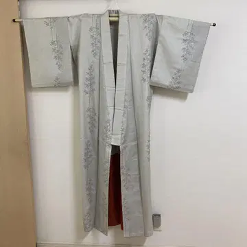 오시마 명주 단 화이트 오시마 기모노