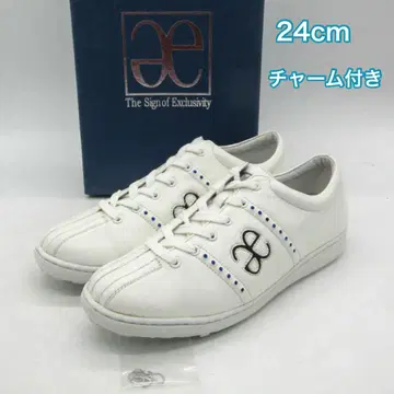 새상품 미스엘레강스 가죽 스니커즈 미사용 로우컷 화이트 24cm