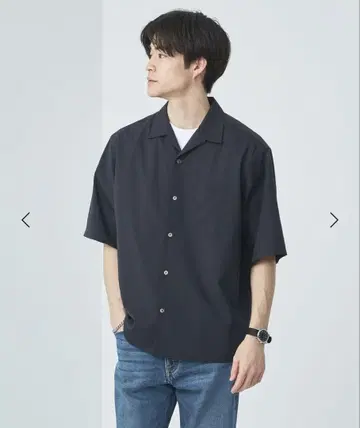 새상품급 그린 라벨 TW 워셔블 트로 오픈 카라 셔츠 XL