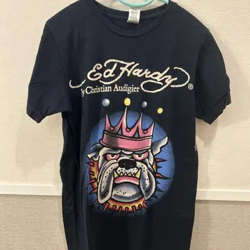 Ed Hardy 블랙 티셔츠 불독