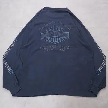 할리데이비슨 롱 T 티셔츠 USA제 00s XL 네이비 14800