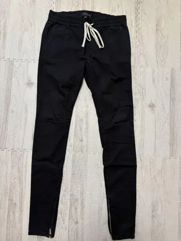 팩선 앵클 지퍼 팬츠 조거 팬츠 허리밴딩 블랙 S