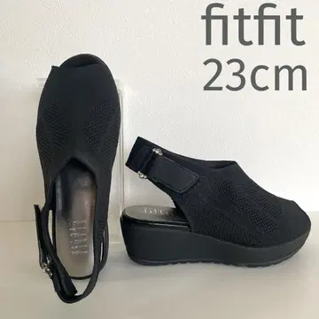 새상품급 fitfit 통굽 시어 니트 샌들 컴포트 블랙 라메 23.0