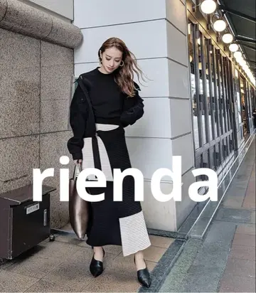 rienda 바이컬러 니트 원피스