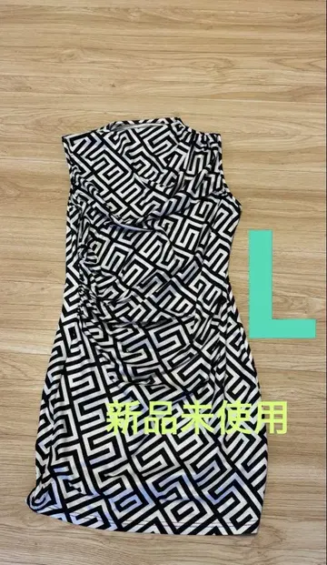 기하학 패턴 슬리브리스 원피스 L 사이즈