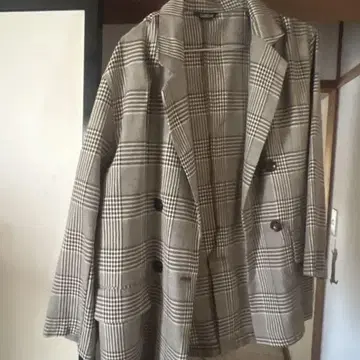 체크 무늬 자켓 셋업 M
