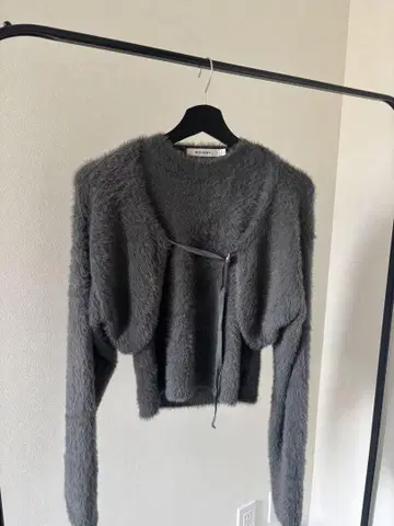 MOUSSY 그레이 크롭 가디건