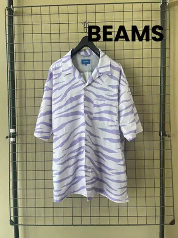 BEAMS 빔즈 프린트 오픈 카라 셔츠 S/S Shirt