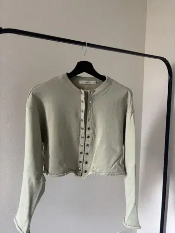 MOUSSY 옅은 그린 크롭 맨투맨