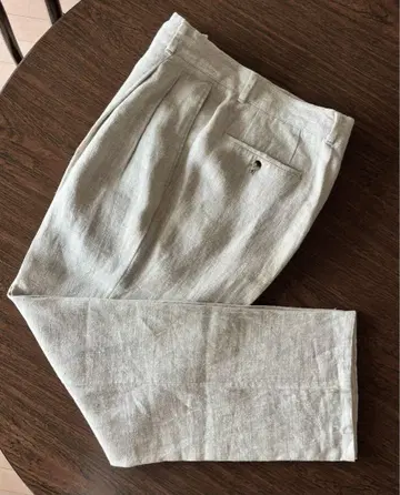 SCAPA 린넨 슬랙스 베이지 2턱 팬츠