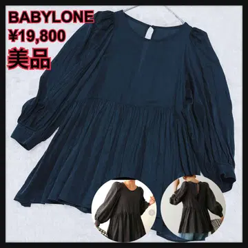 새상품급 바빌론 시스루 도비 페플럼 블라우스 BABYLONE 페플럼 일본
