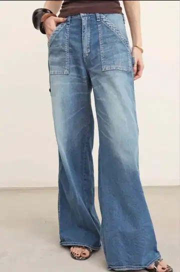 부츠 컷 데님 라이트 블루