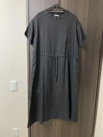 새상품급 포그린워크 린넨 롱 원피스 블랙 리본 리투아니아 제