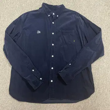 CALEE 네이비 코듀로이 버튼 다운 셔츠 XL 정도