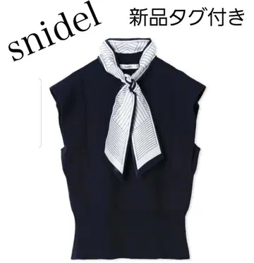 SNIDEL 스카프 타이 니트 풀오버