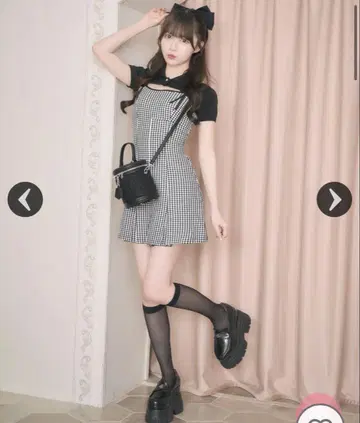 미셸 마카롱 숏 볼레로 앙상블 깅엄 원피스 XS 사이즈