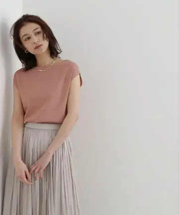 NATURAL BEAUTY BASIC 전체 바늘 보트넥 니트