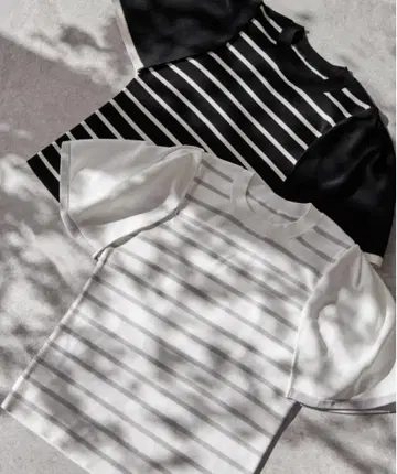 하립투 Cape Sleeve Stripe Knit Top 화이트