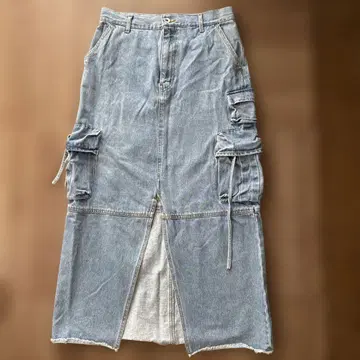 레이빔즈 24ss 데님 카고 스커트 프론트 슬릿 M