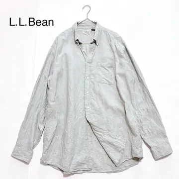 90s L.L.Bean 린넨 셔츠 남성용 L 빈티지 홍콩 제조