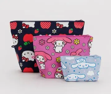 BAGGU Go Pouch Set 3개 세트 헬로키티 & 프렌즈 새상품