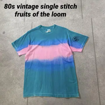 80s 싱글 스티치 USA 프룻 오브 더 룸 그라데이션 타이다이