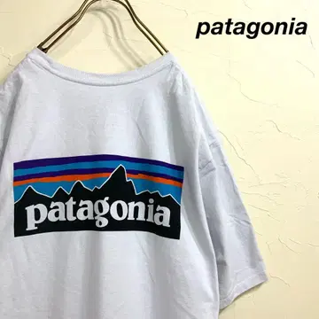 멕시코제 patagonia 빅 로고 티셔츠 라이트 블루