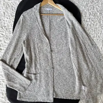 컨디션 최상 그랑사쏘 니트 린넨 테일러드 자켓 멜란지 그레이 2XL