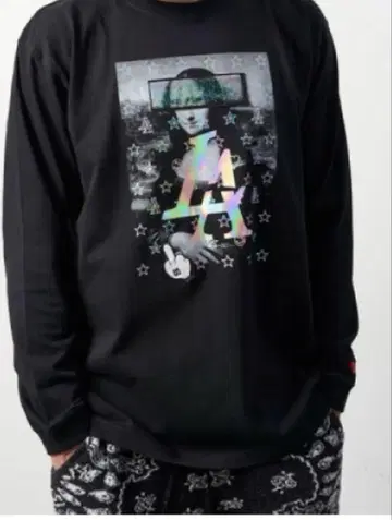 5.6oz 코튼 천축 RIZA 시퀸 LS T셔츠