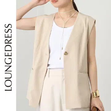 새상품 Loungedress 린넨 라이크 베스트 라운지 드레스 아이보리