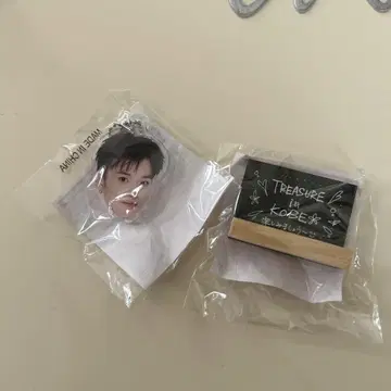 TREASURE 아사히 얼굴 아크링 키링 미니 블랙보드