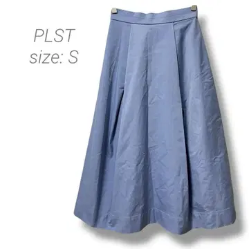 [플라스테] PLST 고품질 플레어 스커트 롱 기장 S 블루 지퍼