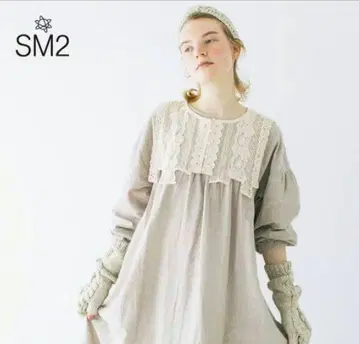 SM2 카탈로그 게재 면 린넨 레이스 옷깃 원피스