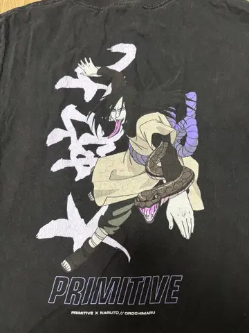레어 PRIMITIVE x NARUTO 오로치마루 티셔츠 블랙 검정