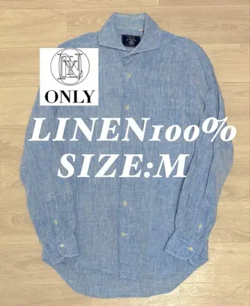 ONLY 린넨 100% 컷어웨이 셔츠 M