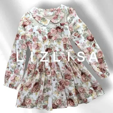 리즈리사 LIZLISA 플라워 프린트 원피스, 가슴 레이스, 꽃무늬