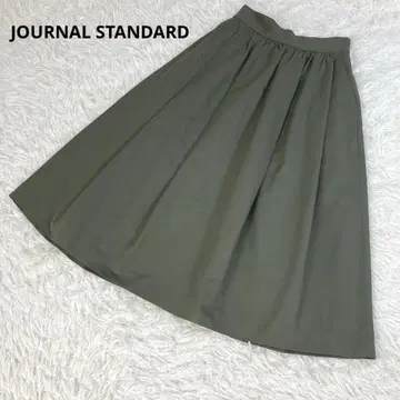 새상품급 저널 스탠다드 파인 그로그랭 개더 스커트 카키 36