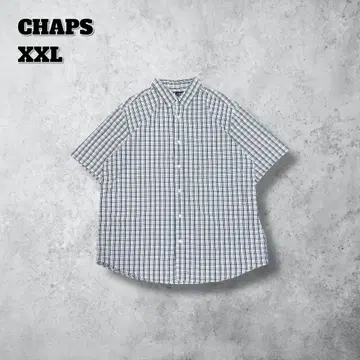 CHAPS 셔츠 반팔 체크 시어서커 XXL 빅 루즈 오버 사이즈