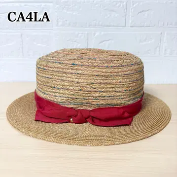 CA4LA 카시라 캉캉 모자 밀짚모자 리본 빨간색 일본제