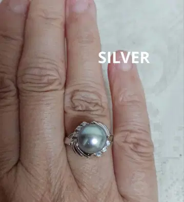 그레이 컬러 펄풍 SILVER 반지