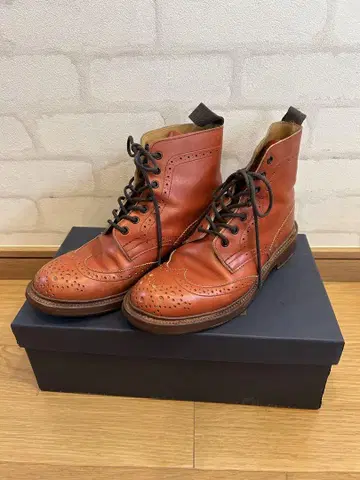 Tricker's 모카 브라운 가죽 부츠 새상품급 4 1/2(23cm)