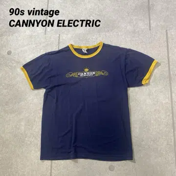 90년대 빈티지 CANNYON ELECTRIC 기업 링거 티셔츠
