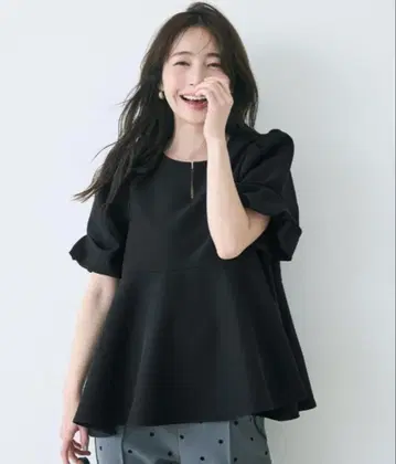 coca 볼륨 슬리브 페플럼 블라우스 M