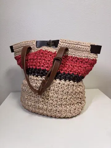 새상품급 FURLA 훌라 스트로우 바스켓 토트백 핸드백 가죽