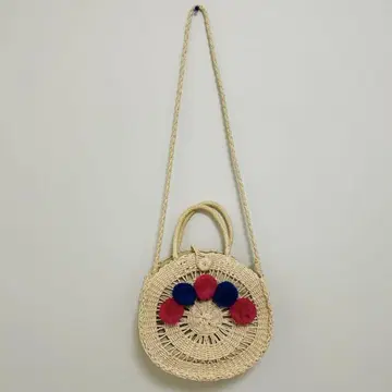 원형 바스켓백 폼폼 포함
