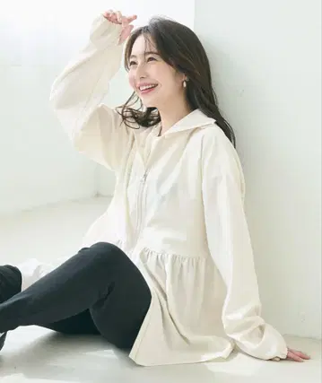 coca 코카 UV차단 개더 후드티 아이보리 L 미개봉 새상품
