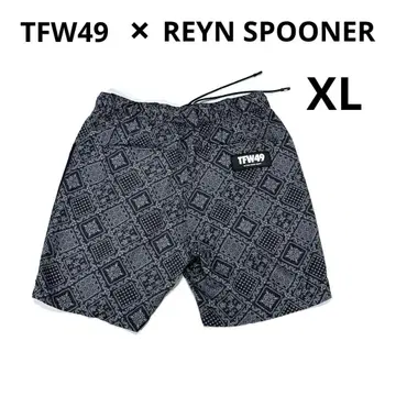 TFW49 레인 스푸너 콜라보 하프 팬츠 반다나 무늬 블랙 XL
